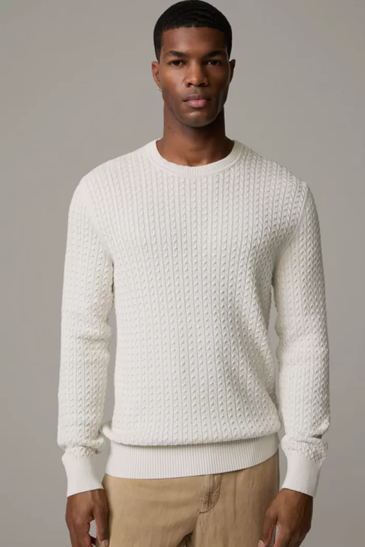 Strellson Maille<Pull-over En Maille Kito, Avec Structure Offwhite